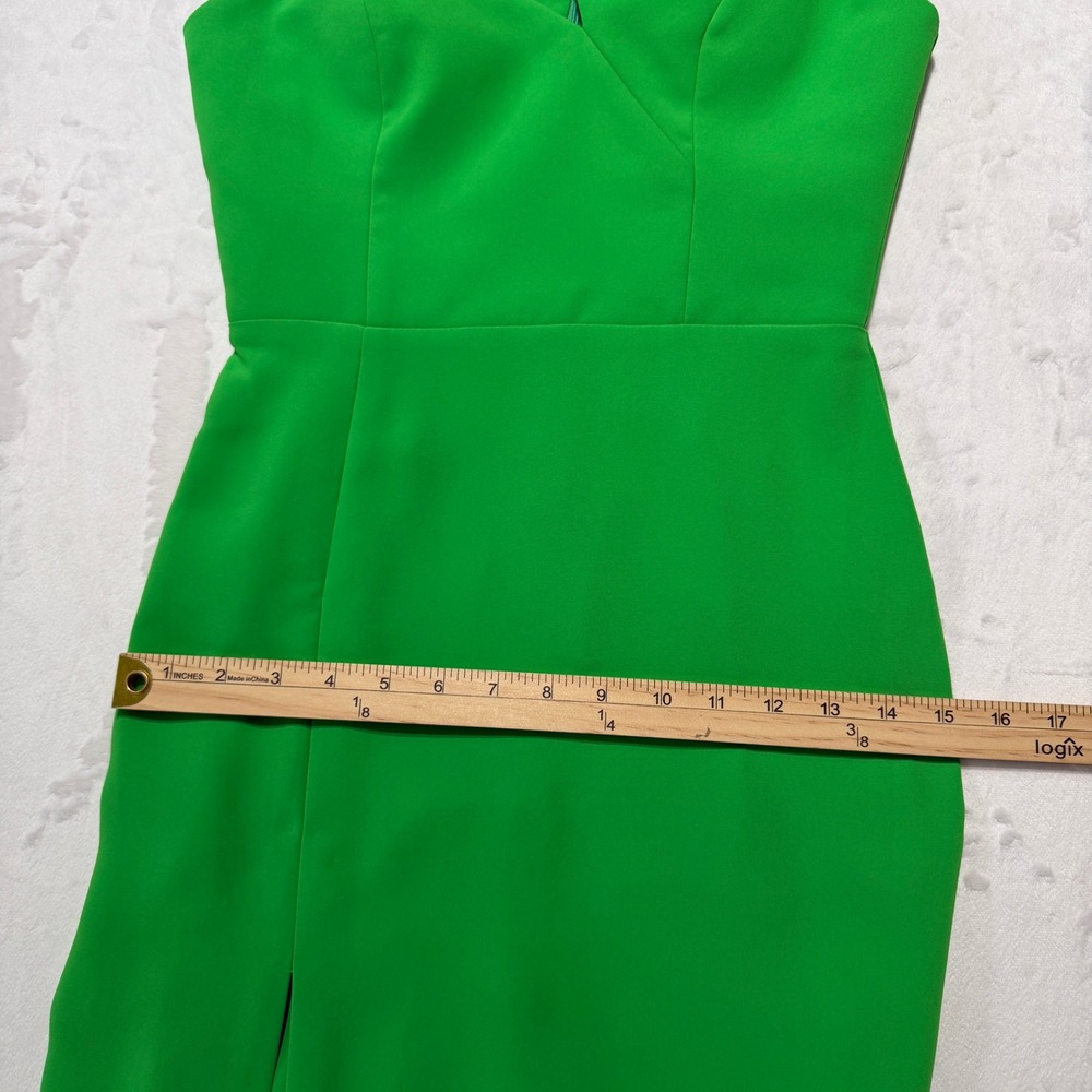 Amanda Uprichard Green Asymmetrical Cutout Gown Slit‎ Evening Maxi Dress XS USA - Picture 10 of 10